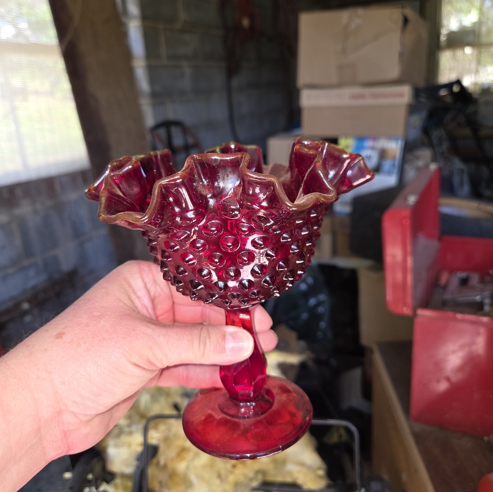 Elegant Red Glass Vase